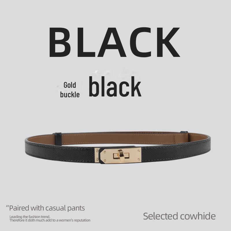 Vintage Stil Echtes Leder Damen Skinny Taillengürtel zur Kleiderdekoration