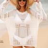 2024 Stylish Lace Shirt Bikini Cover-up with Midi Skirt for Beach Vacation