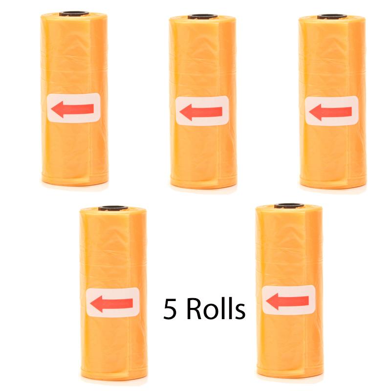 Pet Poop Bags Disposable Dog Waste Bags Bulk Poop Bags with Leash Clip and Bone Bag Dispenser 5 Rolls of 75 Pcs Bags