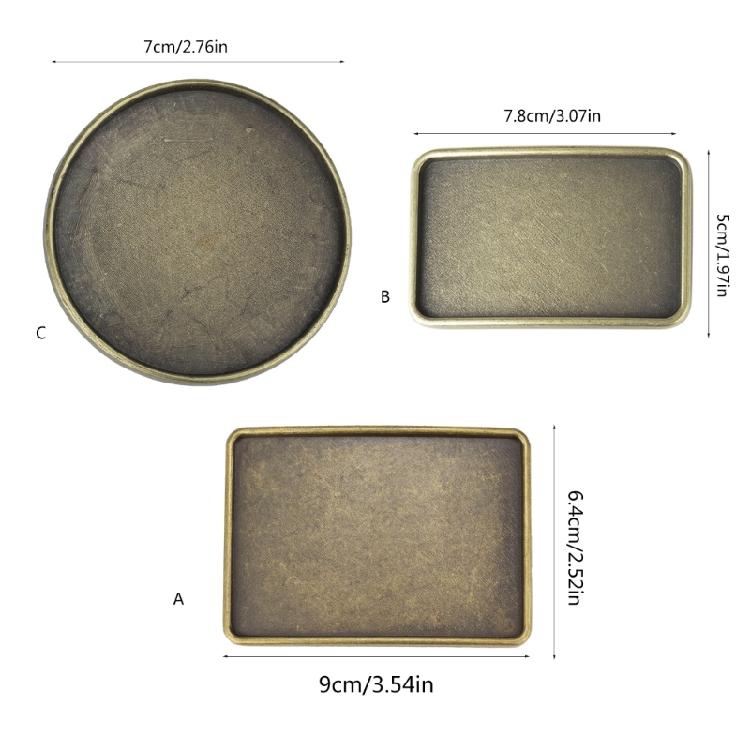 Hipsters Simple Metal Belt Buckle Western Blank Buckle for Ethnic Trendy Jeans DIY Accessories Replacement Metal