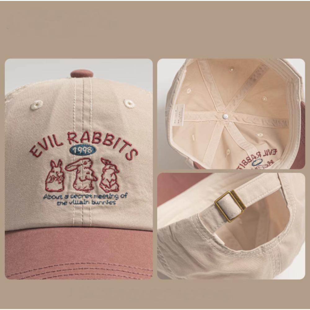 Korean Style Color Block Baseball Cap Cotton Mesh Breathable Hat with Embroidered Letters for Women Outdoor Casual Fashion Wear