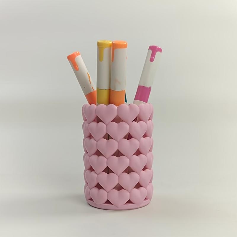 1 Creative Heart-Shaped Pencil Case | Made of plastic for ample pencil storage