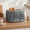 4 Slice Toaster with 7 Browning Levels, Bread Toaster with Removable Crumb Tray, Grey