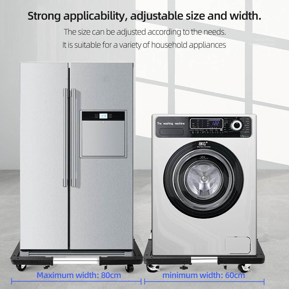

Rubber Wheel 60cm 80cm Mobile Fridge Stand Base,Washing Machine Stand with Wheels, Adjustable Furniture Dolly for 60-80cm