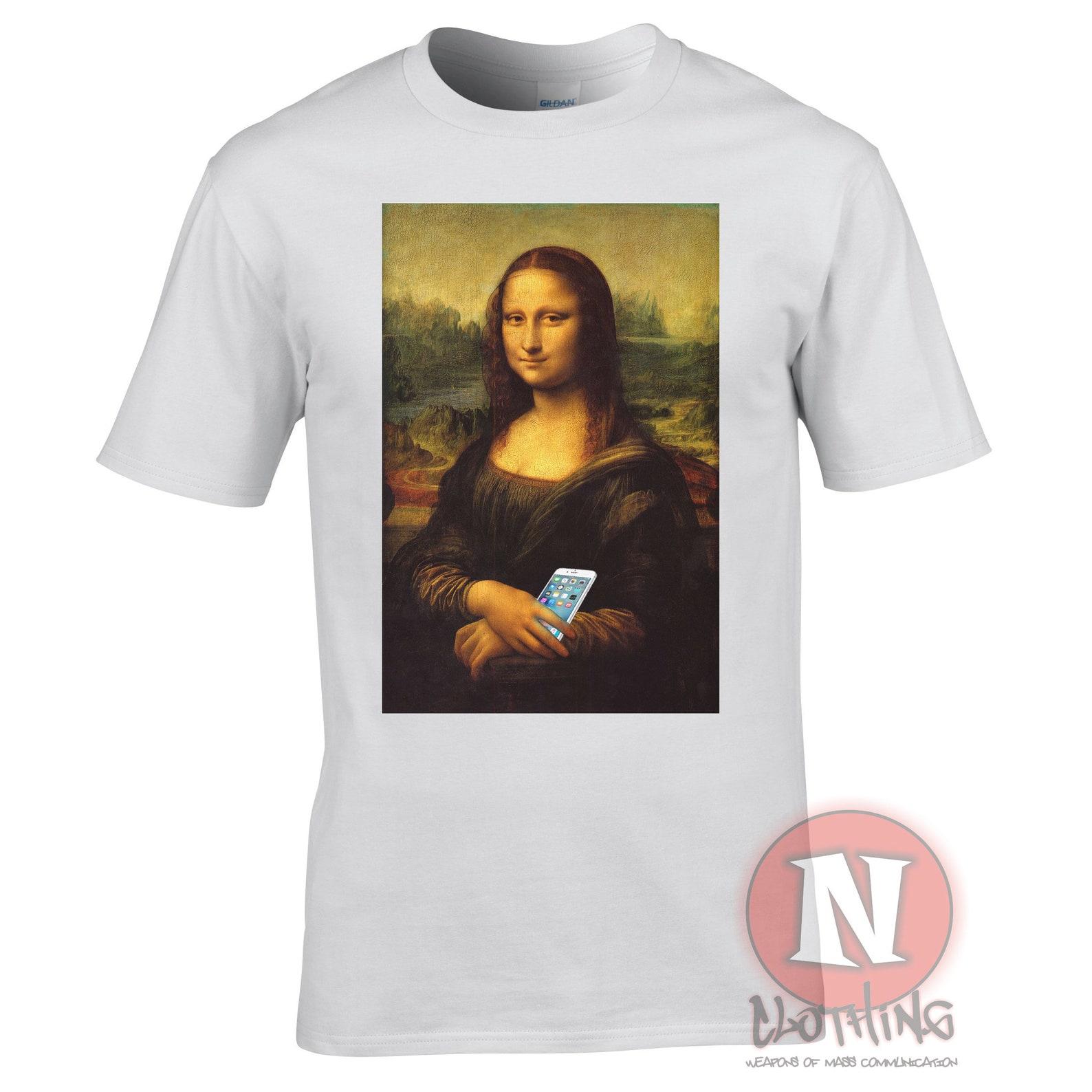 Mona Lisa Smartphone T-Shirt - Vaporwave Art Tee L