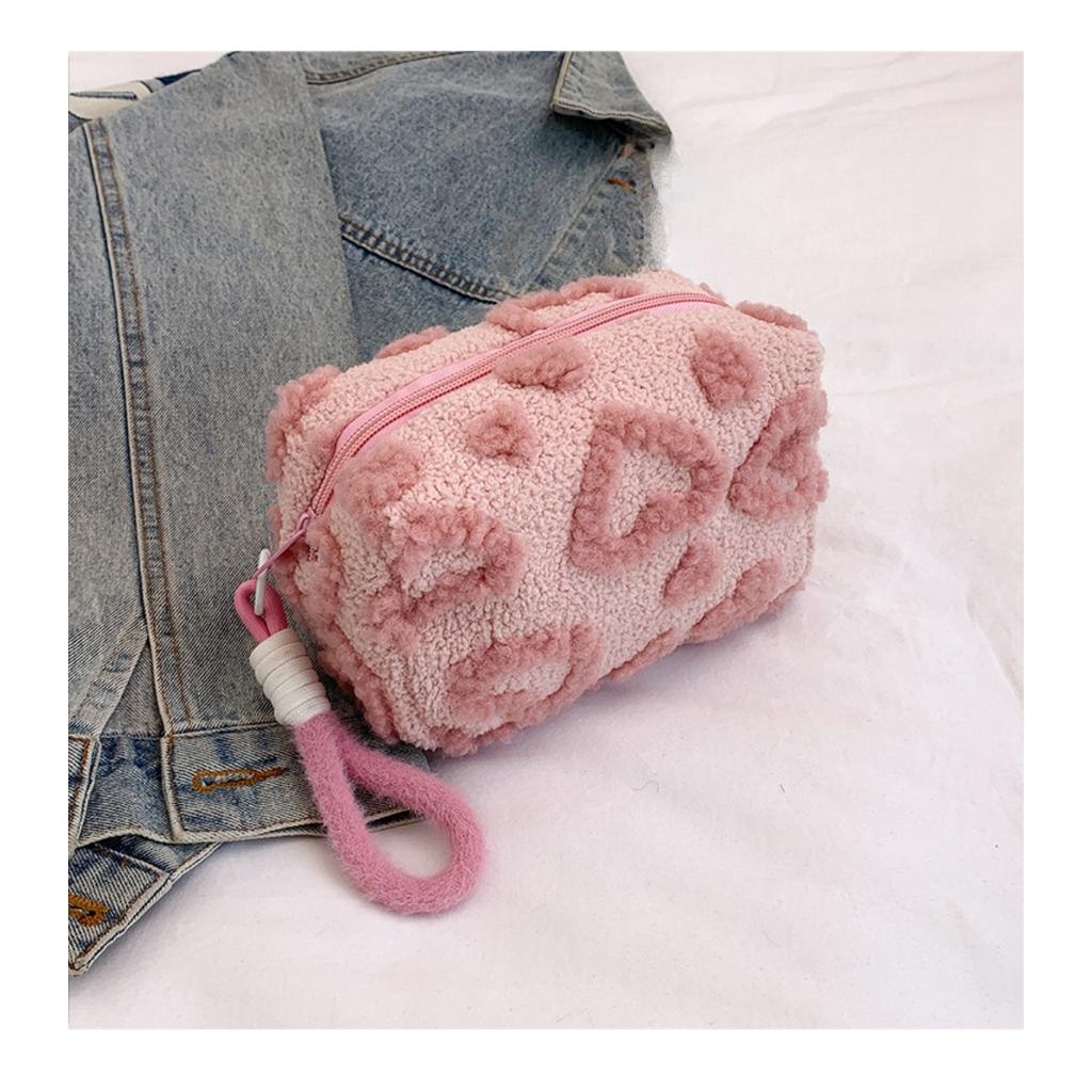 Jacquard Plush, Makeup Bag, Large Capacity, Storage Bag, Travel Storage Bag