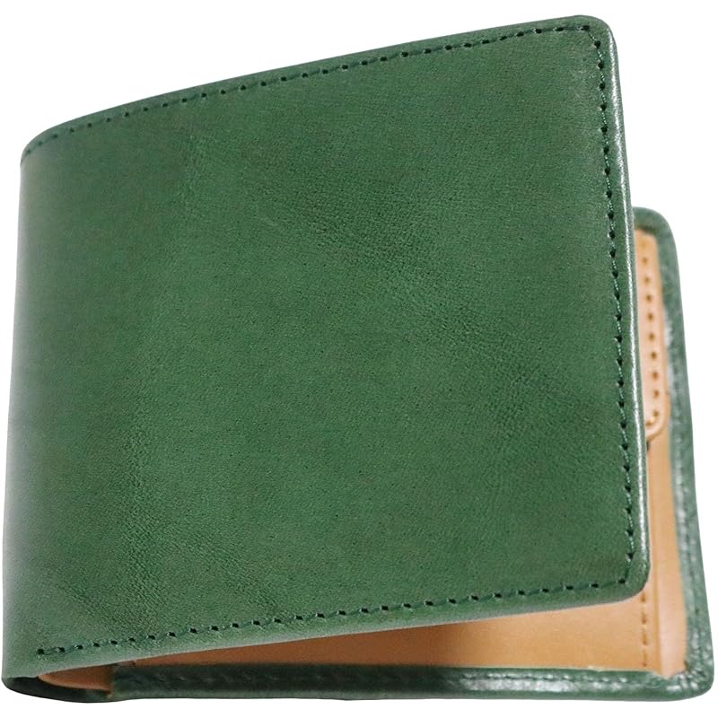 

[Berkut] green bifold wallet men s bi-fold wallet tochigi leather himeji leather genuine leather leather tanned leather Thin large capacity fastener