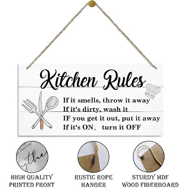 Kitchen Decor Signs, Decorative Wood Hanging Wood Plaque, Farmhouse Kitchen Decorations, Kitchen Art Wall Decor, Rustic Home Wall Decor, New House