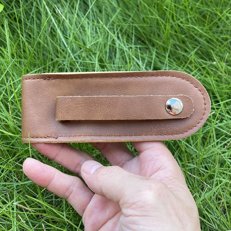 PU Leather Universal Folding Knife Sheath Family Portable Camping Knife Pocket Knife Sheath Storage Tool Bag