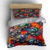 Monster Truck Themed Bedding Set Perfect For Bedrooms Decor. Exquisite Three-Piece Bedding Set Gift For Kids And Adults