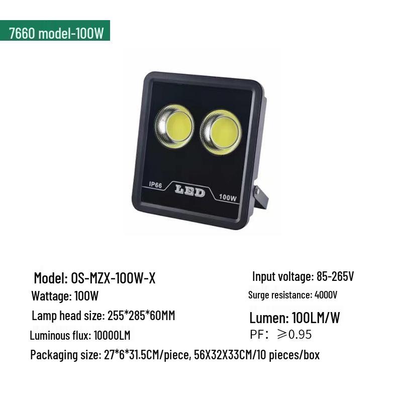 500W Waterproof LED Floodlight for Outdoor, Workshop, and Construction Site - Super Bright High-Power Spotlight