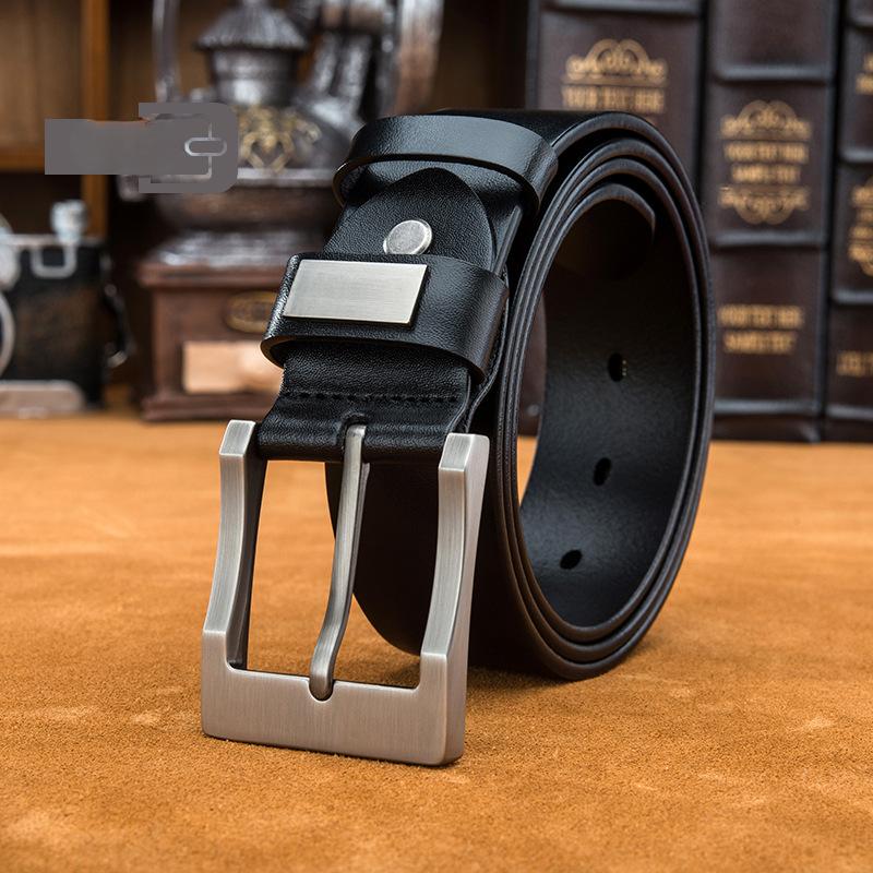 Extended Belt  Fashionable New Men's Head Layer Cowhide Pin Buckle Belt