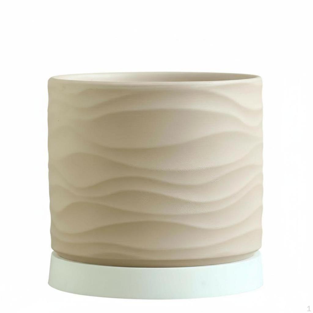 Ceramic Flower Pot with Tray, Modern Minimalist Design, Ins Inspired, Desktop Planter for Home