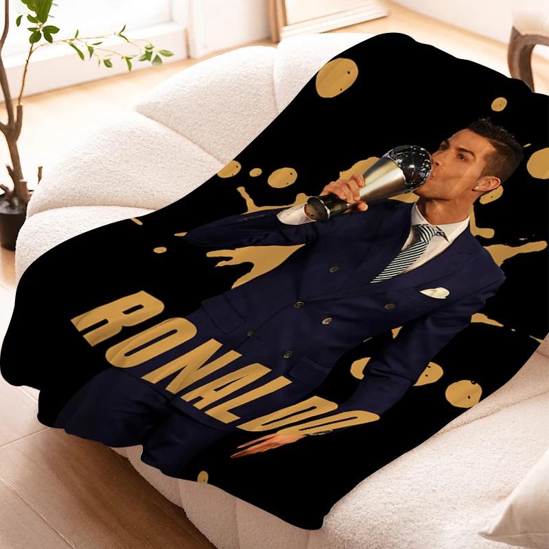 Sofa Blankets for Winter Cristiano Ronaldo Warm Knee Bed Fleece Custom Camping Fluffy Soft Blankets Microfiber Bedding King Size