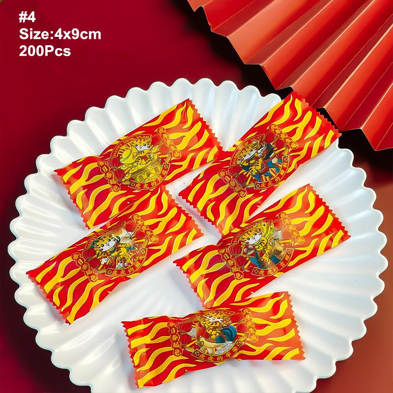 Chinese New Year Snowflake Crisp Biscuit Cookie Candy Packing Bags Manual Baking Packing Machine Sealing