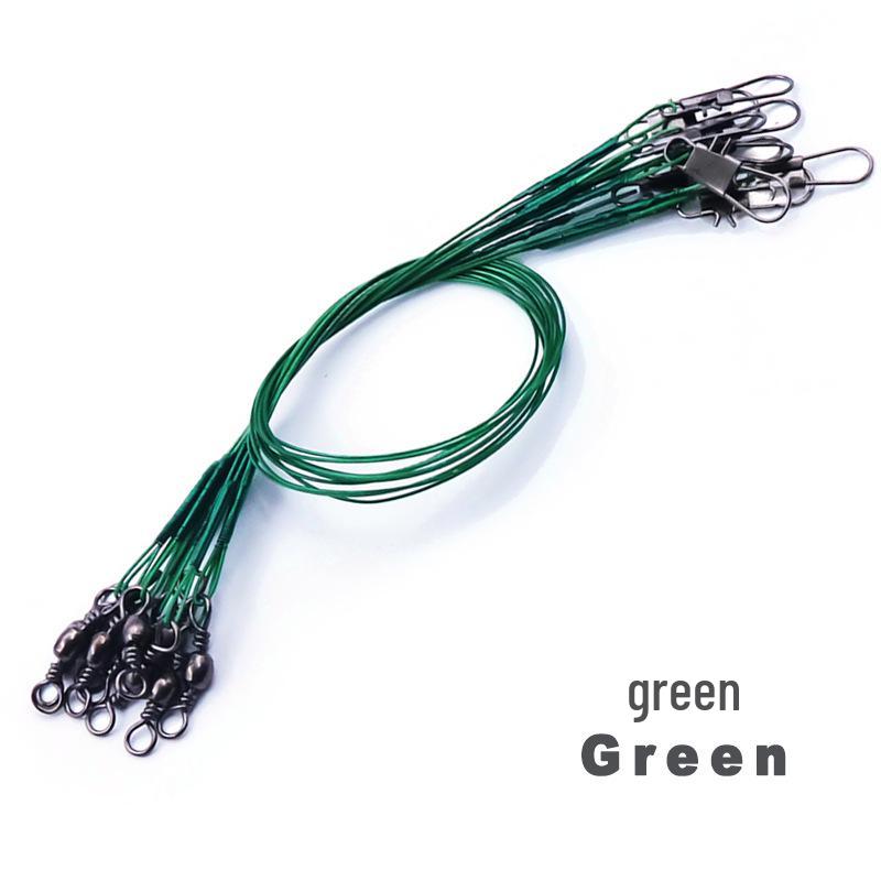 

Поводок из стальной проволоки с защитой от порезов и пином B-типа для морской рыболовной снасти 15cm [10 pieces] зелёный