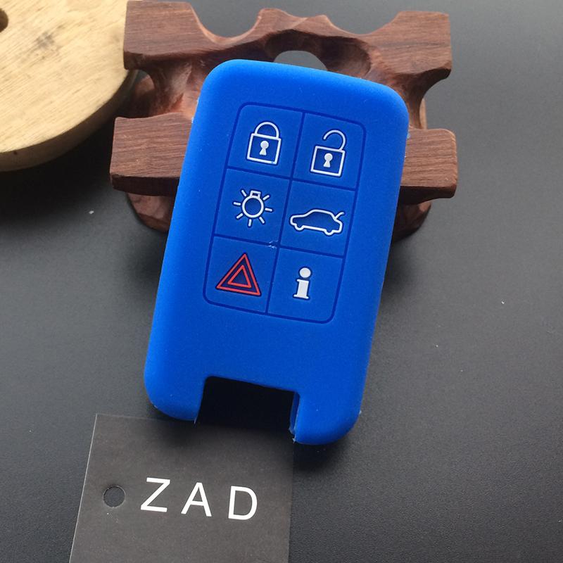 ZAD Silicone rubber car Smart Key Case Cover set For Volvo S40 S60 S80 V50 V70 XC60 XC70 XC90 6 button key