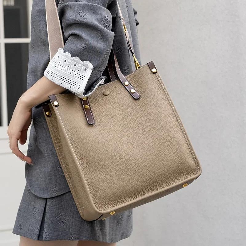 Women's genuine leather shoulder bag luxury designer ladies traveling large capacity crossbody bags new