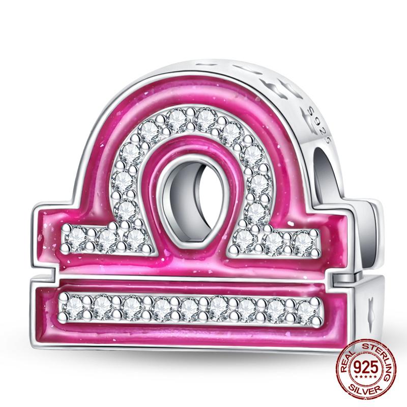 Original Charms Copper Lucky 12 Constellations Charm Beads Fit 3Mm Original Bracelet Women Diy Fine Jewelry Gift New In