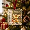 Christmas Cash Gift Ornament Holder Ornament, Acrylic Angel Santa Cat Money with Lanyard for Xmas Tree, Holiday Party Hanging Decoration Clear
