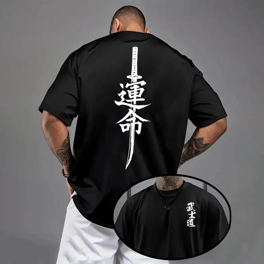 

Men s T-shirt Printed Casual Short-sleeved Outdoor Sports Jogging Loose T-shirt Daily Street Quality T-shirt Summer Black White M