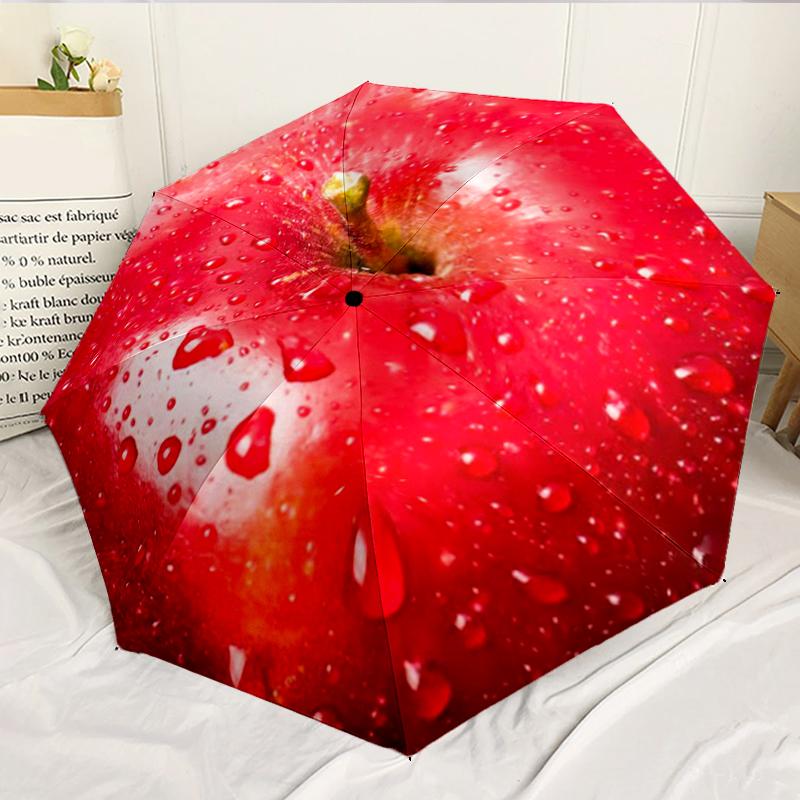Wet Apple Close-up 8-Frame for Travel, camping, Casual Lightweight Portable Umbrella, Essential for every family Holidays Birthday Gift