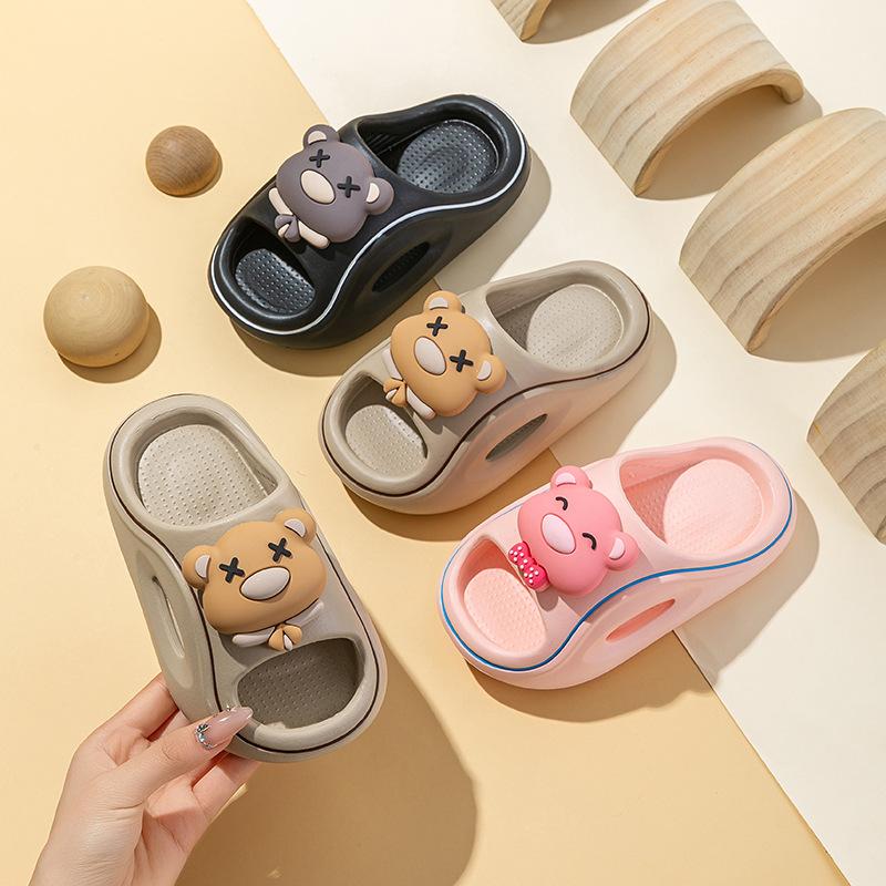 Cute Bear Children's EVA Slippers Boys and Girls New Bathroom Non-slip Indoor Soft Bottom Sandals Baby