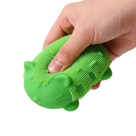Mini Fuzz Cat Squeeze Toy Stress Relief Fuzzy Ball Fidget Toy Focus Aid Relaxation Anxiety Relieving Office Desk Toy