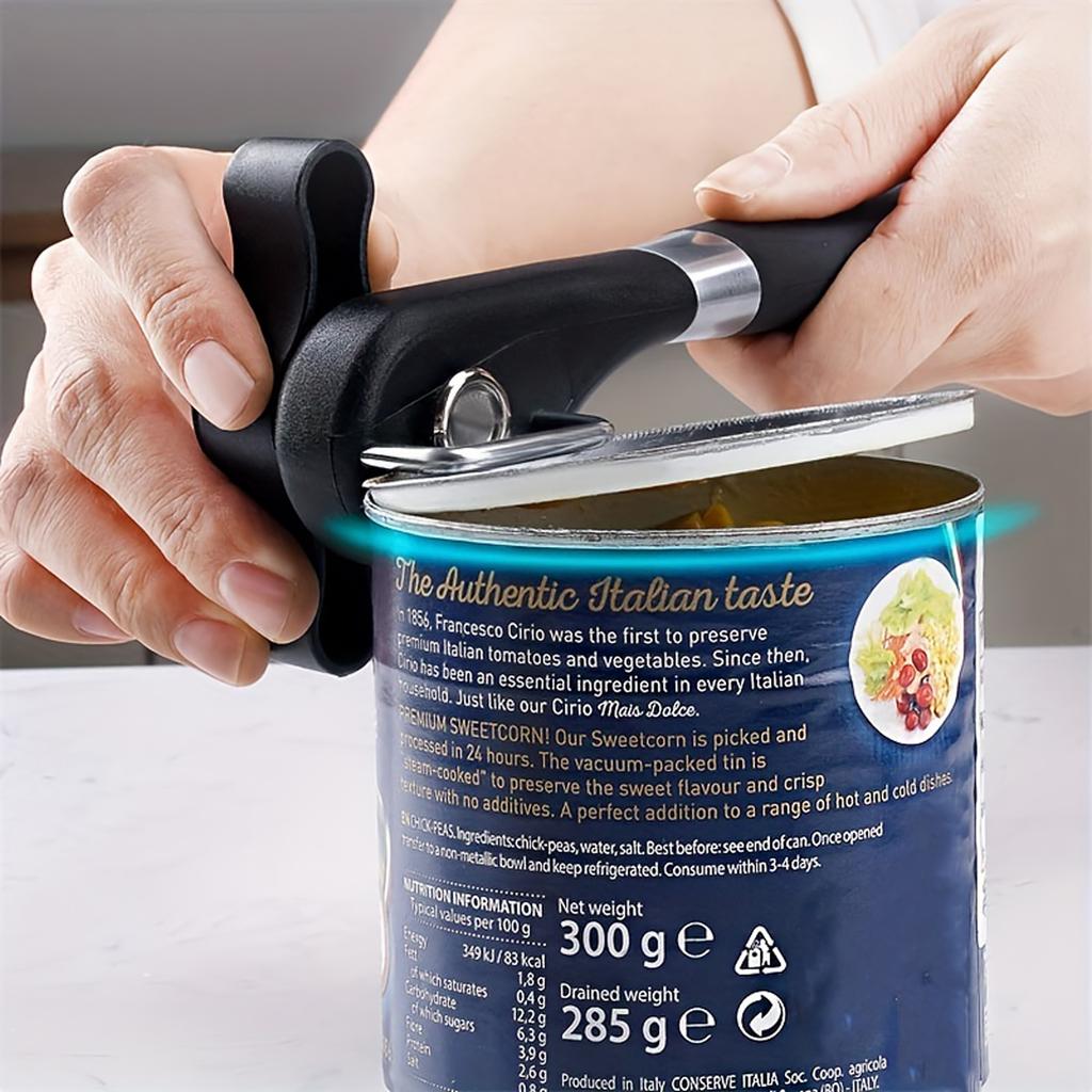 Apriscatole Manuale in Plastica Strumenti di Sicurezza per la Cucina Impugnatura Facile Taglio Laterale Apriscatole Manuale per Coperchi di Lattine Gadget da Cucina