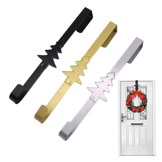 Vánoční věnec háček hvězda sněhová vločka prvky vánočního stromku kovový závěs na dveře přes dveře háčky závěs