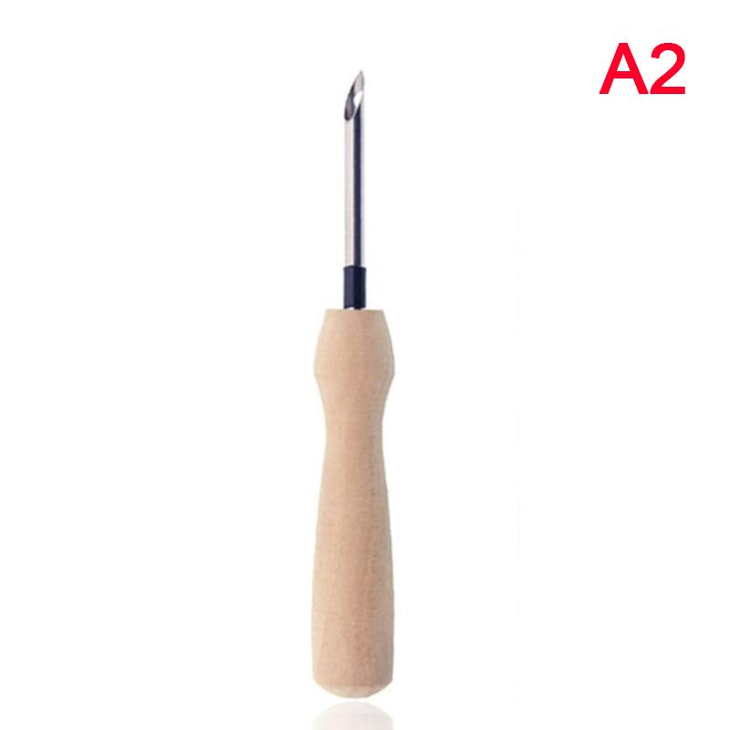 1 шт. Вязальная вышивальная ручка с деревянной ручкой, плетение, шитье, валяние, рукоделие, пробойник серебряный