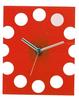 Ikeda Wall Clock, Crystal Square Quartz, Red, 56052