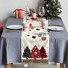 72 X 13 Inch Christmas Table Runner – Red and Black Plaid Christmas Tree and Ornament Holiday Table Decoration with Snowflakes for Dining Room,