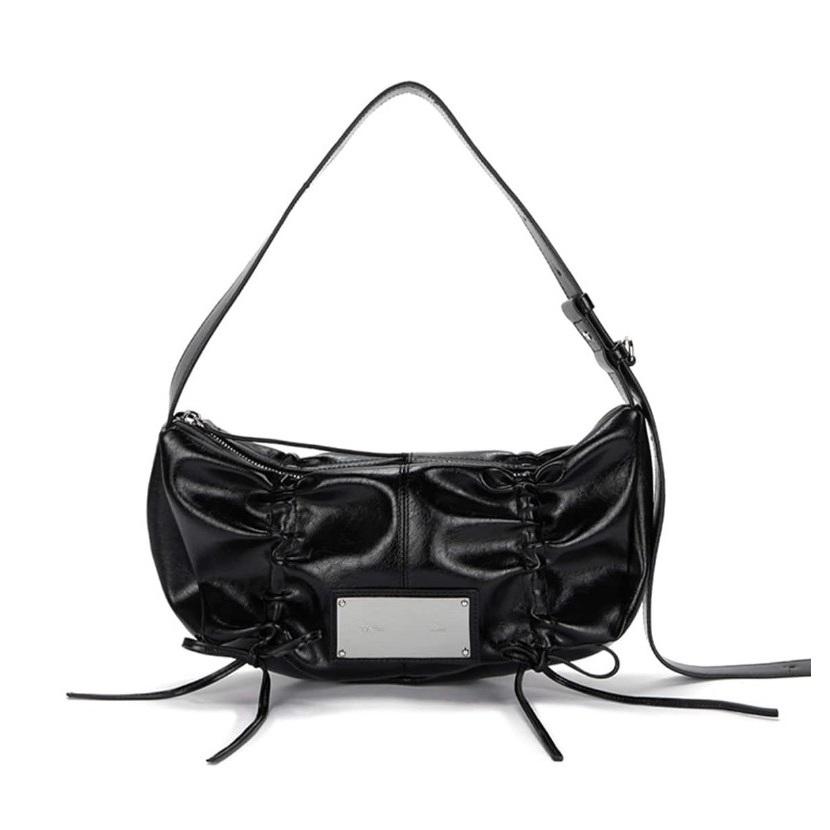 Matin Kim HALF SHIRRING RIBBON ROUND BAG - 6 Colors