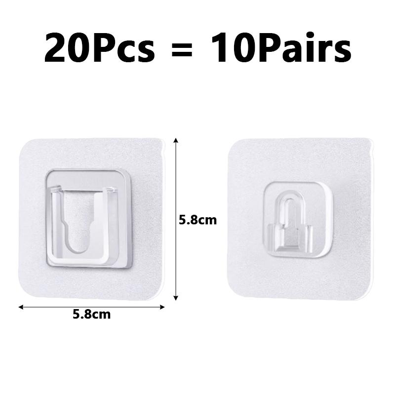 

Multi-purpose Transparent Hooks Double-sided Adhesive Wall Hooks Waterproof Clothes Hats Towel Hooks Kitchen Bath Door Hooks