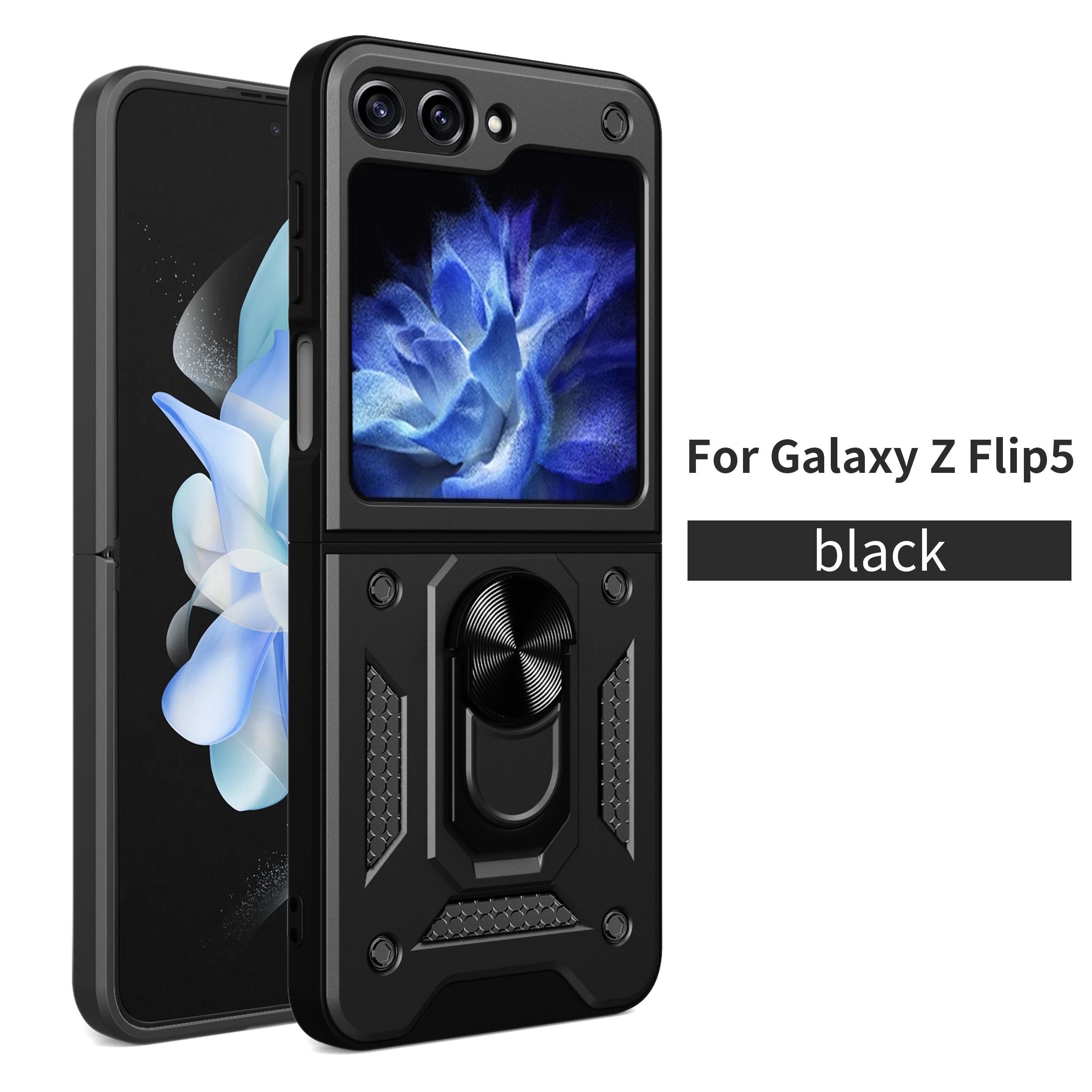 

For Samsung Z Flip5 Case Galaxy Z Flip6 Cover Z Flip 7 6 5 Magnetic Ring Holder Armor Phone Case Slide Camera Protect Back Cover Galaxy Z Flip6