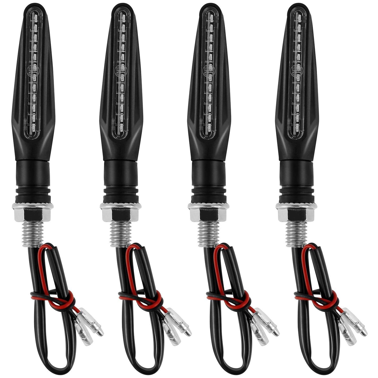 

4 шт. мотоциклетный указатель поворота, мотоциклетный последовательный индикатор, ходовые огни, 12 светодиодов, передний и задний янтарный мигающий свет для мотоцикла