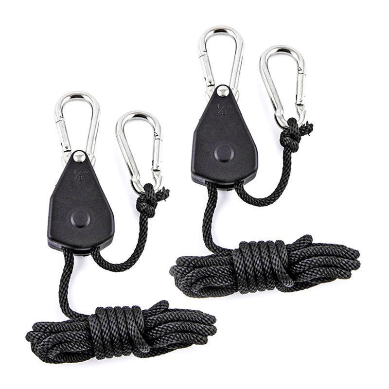 Camping Tent Rope Tensioner with Metal Pulley - Elastic Windproof Tarp Extension