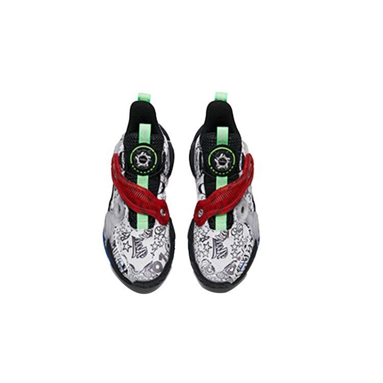 Anta Kids Asymmetrical 2 Comfortable Durable Breathable Low-Top Basketball Shoes Kids sneaker White Black 312231115-3