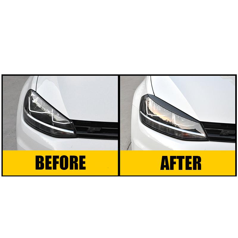 Potrivit pentru accesorii VW Goft 7 2014 2015 2016 2017 far sprânceană pleoapă capac decorativ ornamente din fibră de carbon neagră lucioasă