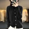 New Autumn and Winter Knitted Slimming Wheat Ear Fashionable Knitted Sweater for Women, Round-neck Long-sleeved Cardigan