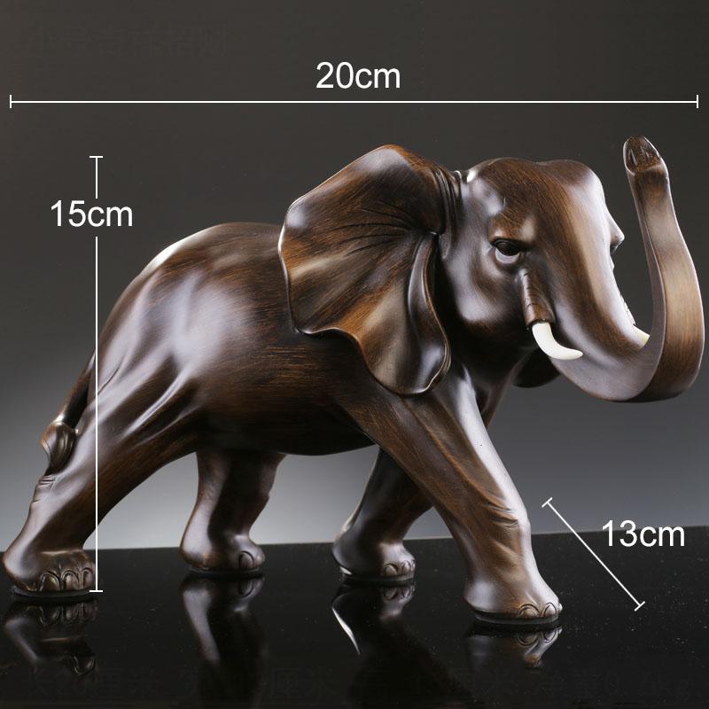 Simulated Animal Sculpture Imitation Wood Elephant Statue Resin Crafts Animal Sculpture Desk Decoration Ornaments Furnishings