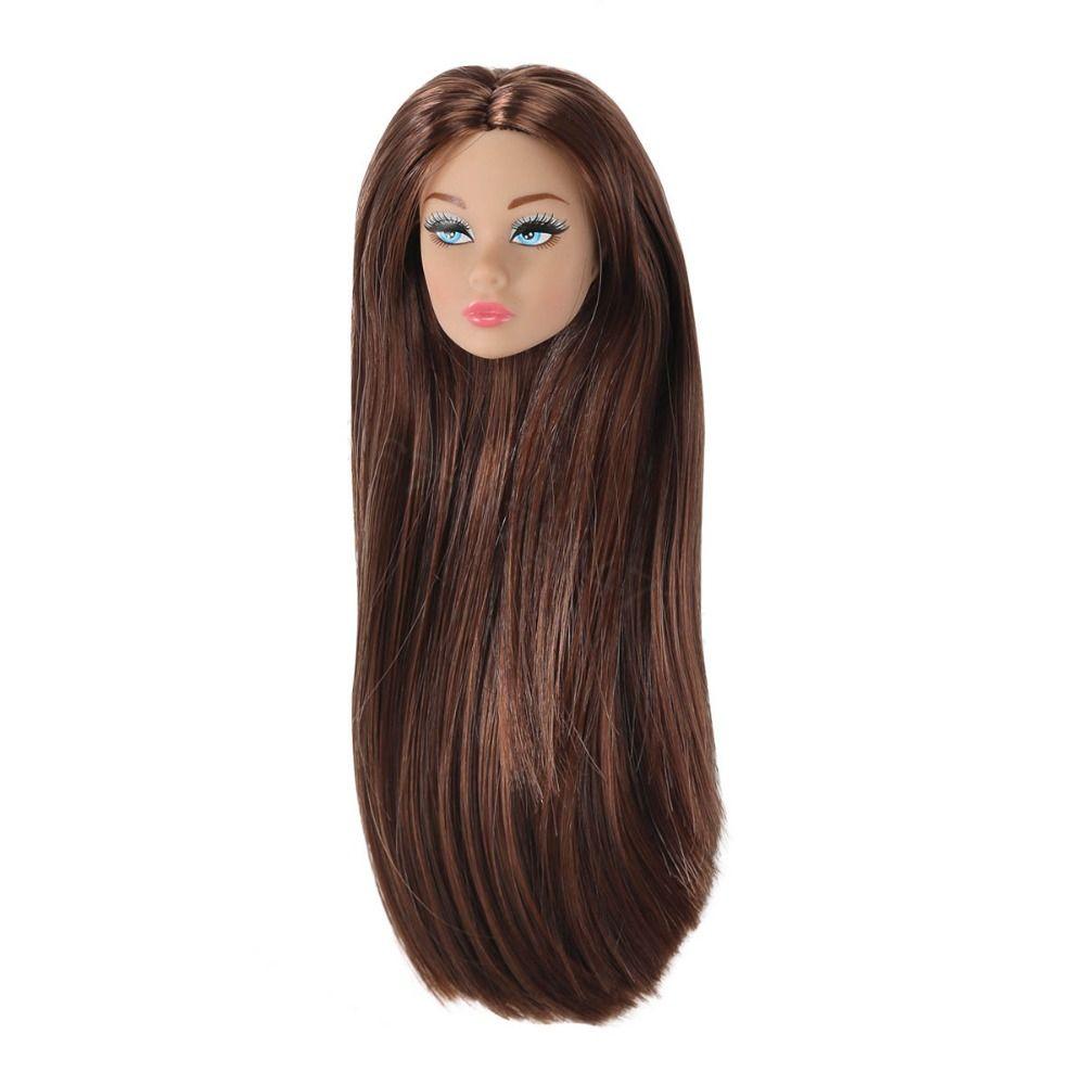 Curly Hair 1/6 Doll Head With Make-up 30cm Dolls Head Children Gift Supermodel Doll Head  DIY Toys