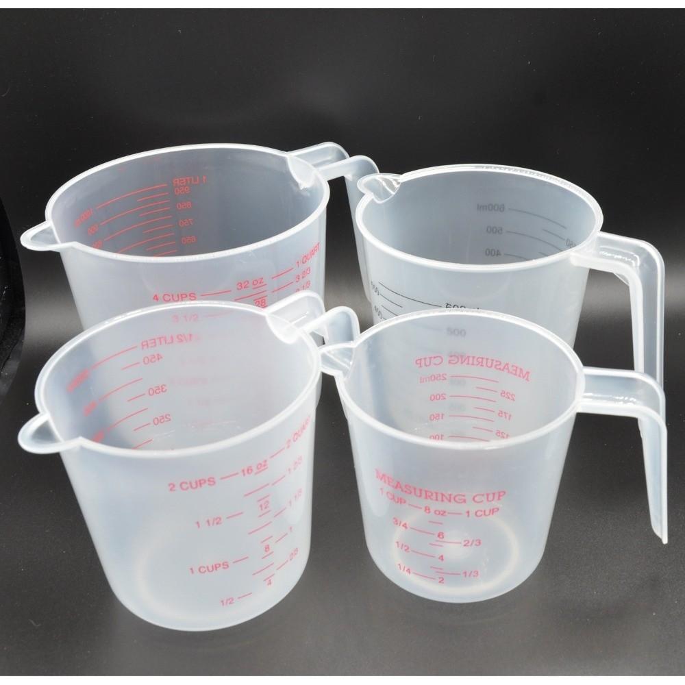 Clear Graduated Measuring Cups With Spout Ounce and Ml Cup Plastic Measuring Cup  Flour Measuring