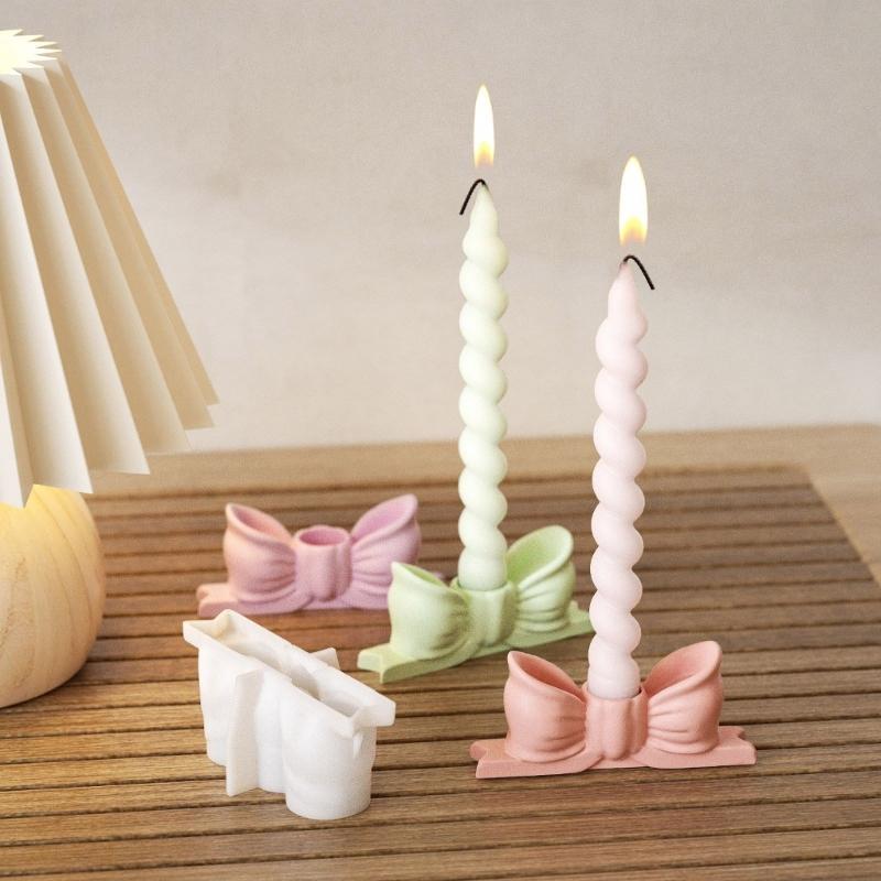 DIY Candle Holders Silicone Mold Artistic Silicone Bowknot Shape Mold For Elegant Candle Holders And Celebrations