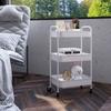 Three-Tier Steel Storage Trolley - White