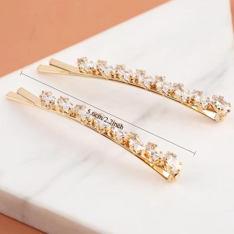 4 Stück Glitzernder Diamant Ein Wort Clip Gold Silber Haarspange Seite Gebrochene Haarspange Temperament Dekoration Haarschmuck
