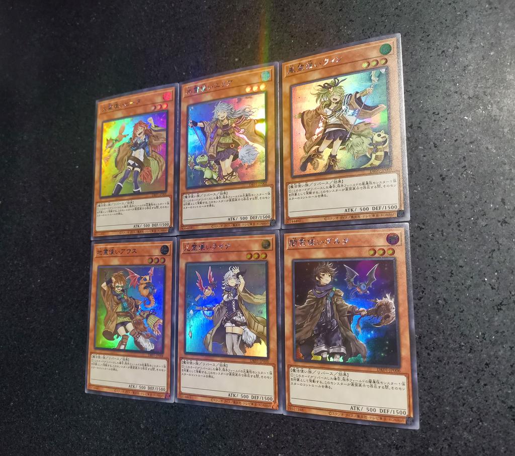 6pcs diy Yu-Gi-Oh! Hiita the Fire Charmer Wynn the Wind Charmer Self Control Collect Signature Trading Flash Card Anime Cartoon