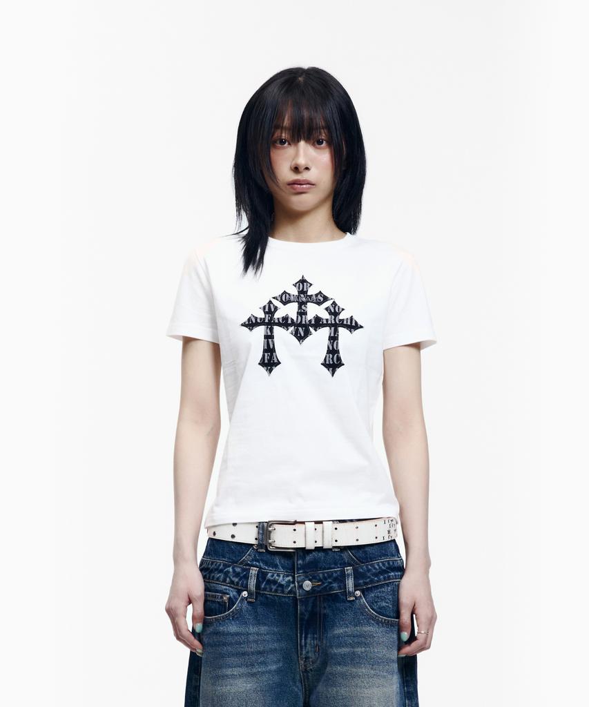 AAKAM Trinity Cross Half Top (White)