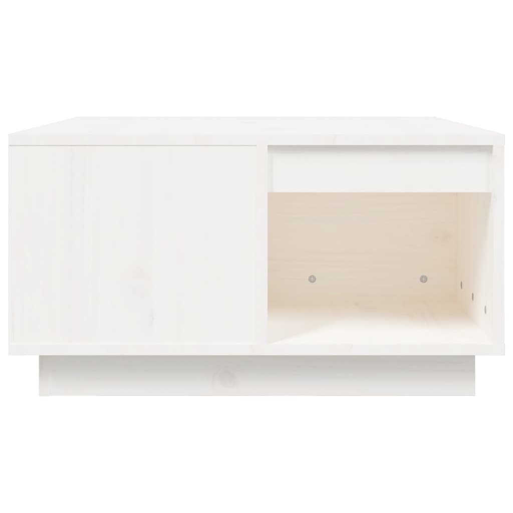  Coffee Table, White, 60x61x32.5 Cm, Solid Pine Wood